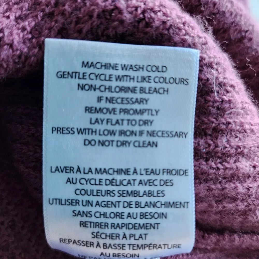 Kersh‎ Merino Wool Blend Sweater Womens Large Waffle Knit Wine Burgundy Pullover - Picture 13 of 14